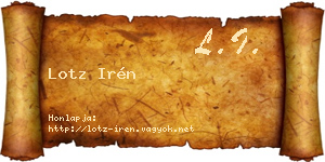 Lotz Irén névjegykártya